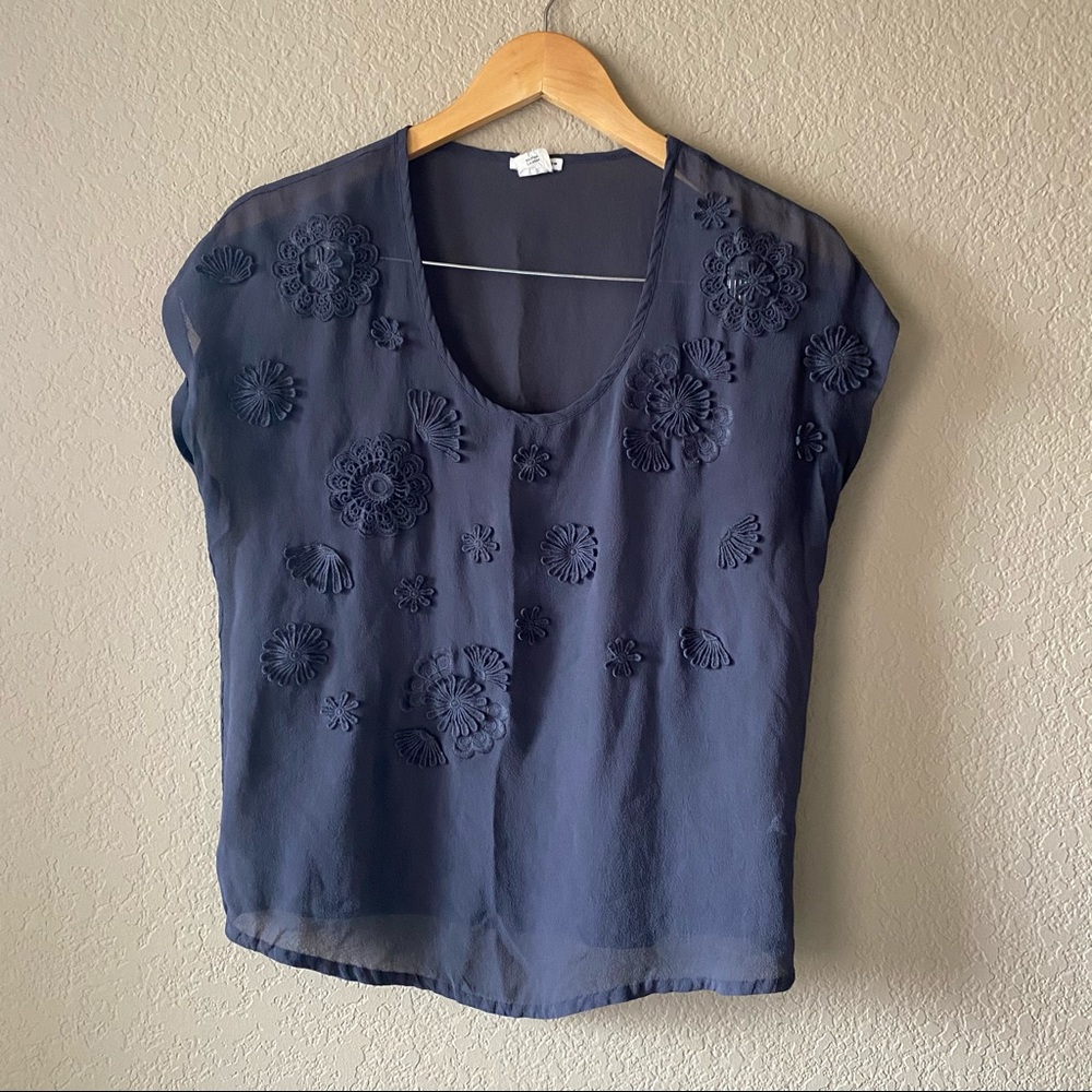Club Monaco Sheer Silk Top